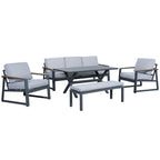 Juego living terraza Elgin gris 3-1-1-1