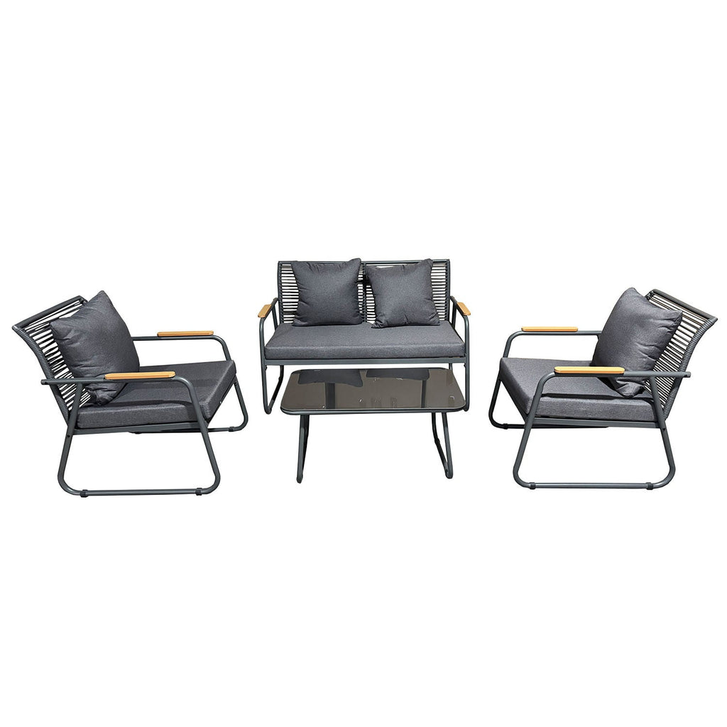 Juego living terraza Macos 2-1-1 gris