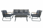 Juego living terraza Macos 3-1-1 gris