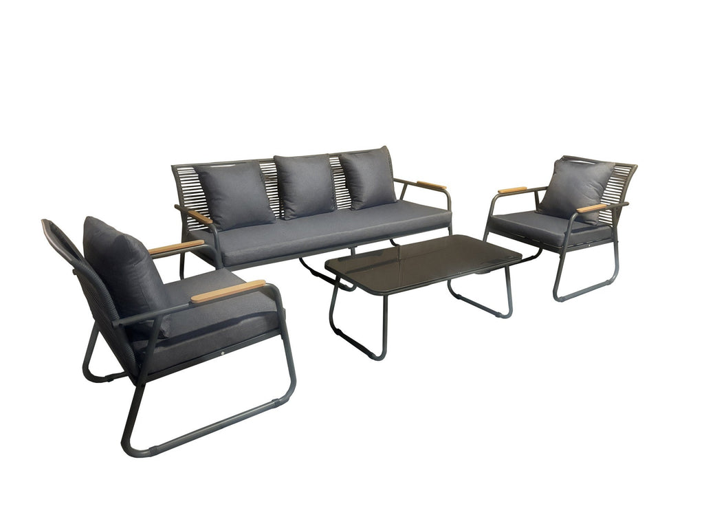 Juego living terraza Macos 3-1-1 gris