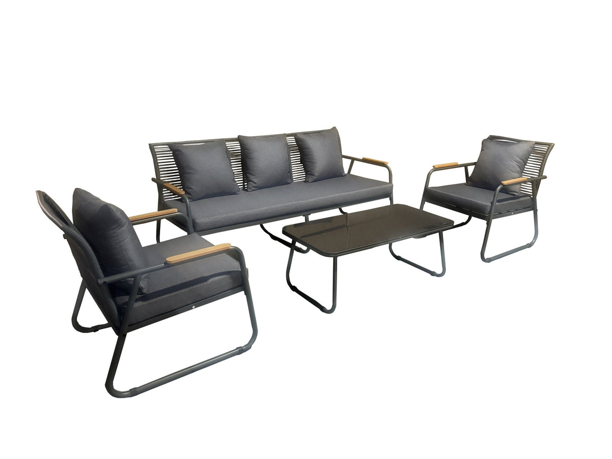 Juego living terraza Macos 3-1-1 gris
