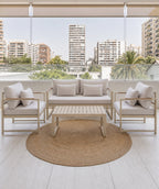 Juego living terraza Mykonos 2-1-1 beige