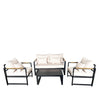 Juego living terraza Mykonos 2-1-1 negro