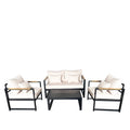Juego living terraza Mykonos 2-1-1 negro