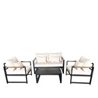 Juego living terraza Mykonos 2-1-1 negro