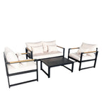 Juego living terraza Mykonos 2-1-1 negro