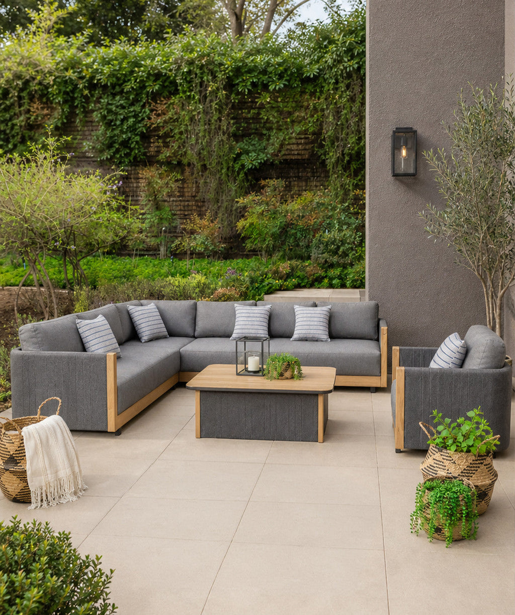 Juego living terraza seccional Ámbar 4 pzas