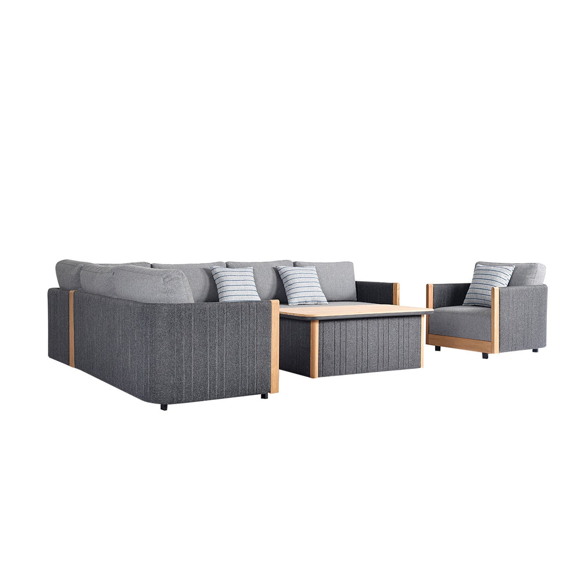 Juego living terraza seccional Ámbar 4 pzas