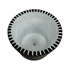Macetero cerámica 12cm cemento líneas negro