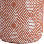 Macetero cerámica 12cm cemento rojo con lineas