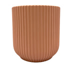 Macetero cerámica 14cm ranurado rosa pálido