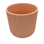 Macetero cerámica 14cm ranurado rosa pálido