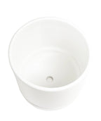 Macetero cerámica 14.5x13cm blanco c/plato