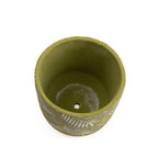 Macetero cerámica 15cm hojas blancas