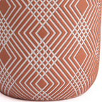 Macetero cerámica 15cm rojo con lineas