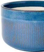 Macetero cerámica 17x10.5cm azul glossy rayas