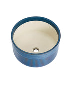 Macetero cerámica 17x10.5cm azul glossy rayas