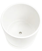 Macetero cerámica 18x15.8cm blanco c/plato
