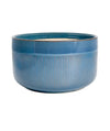 Macetero cerámica 21x17.5cm azul glossy rayas