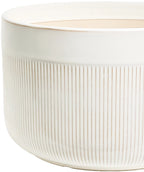 Macetero cerámica 25x16cm blanco glossy rayas