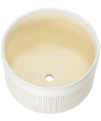 Macetero cerámica 25x16cm blanco glossy rayas
