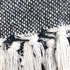 Manta 130x170cm boho pompones negros