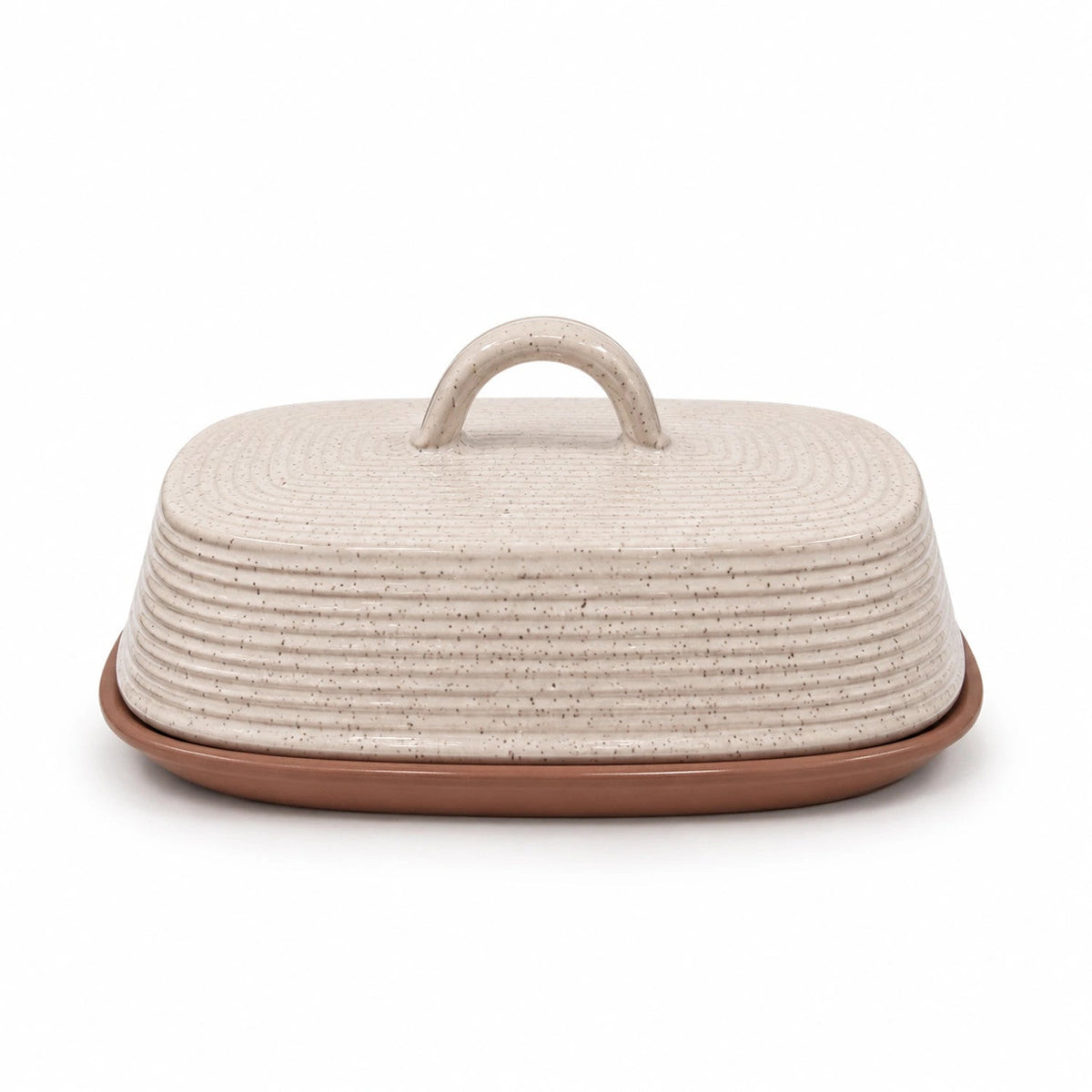 Mantequillero cerámica beige terracota