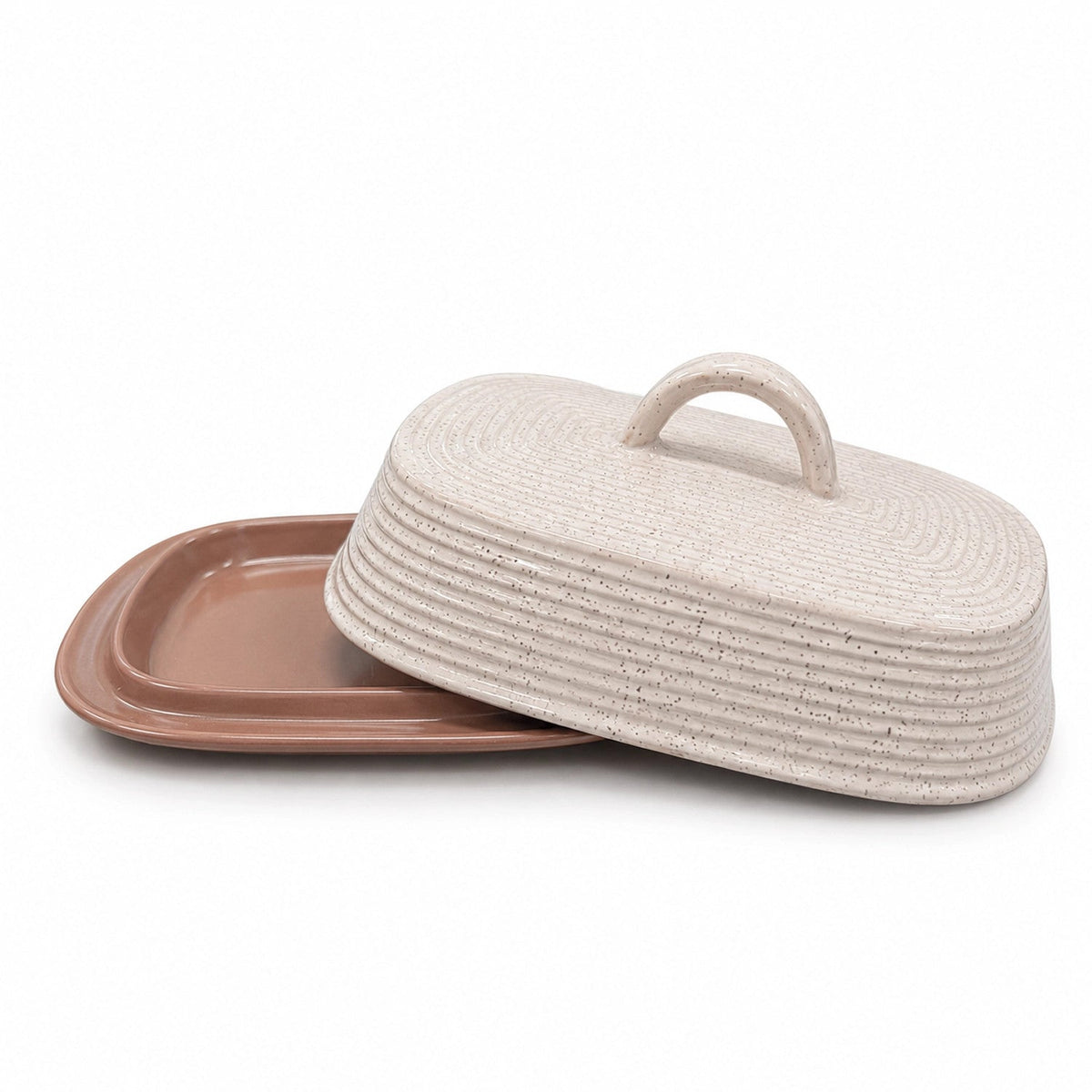 Mantequillero cerámica beige terracota