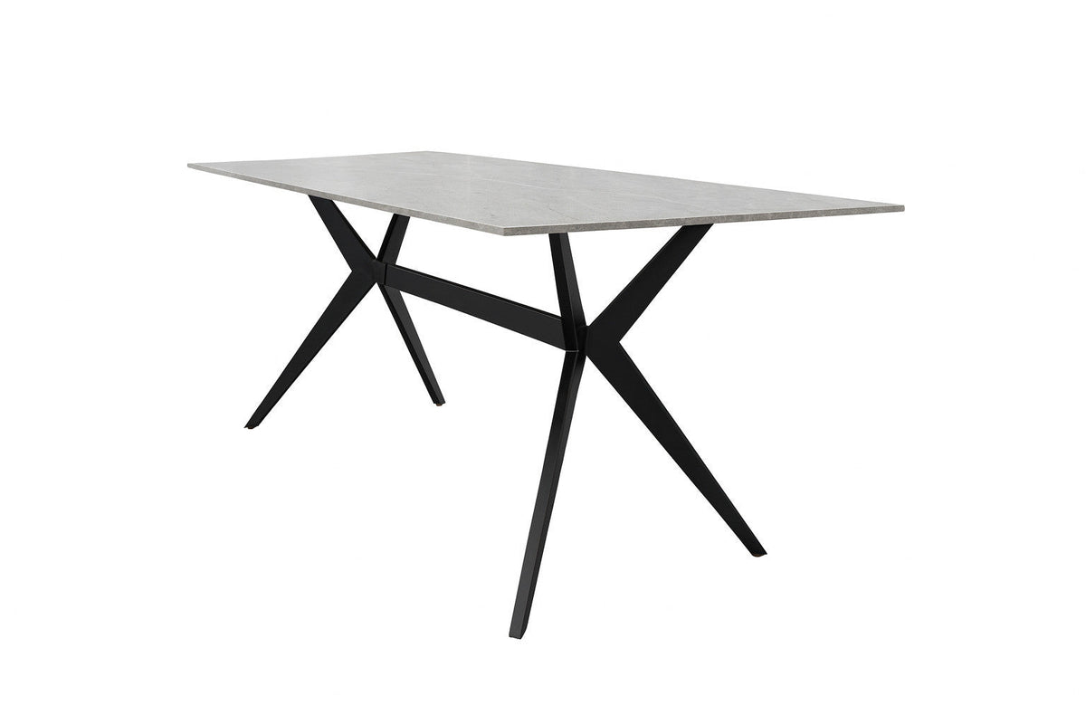 Mesa comedor 6 puestos Akila gris mate