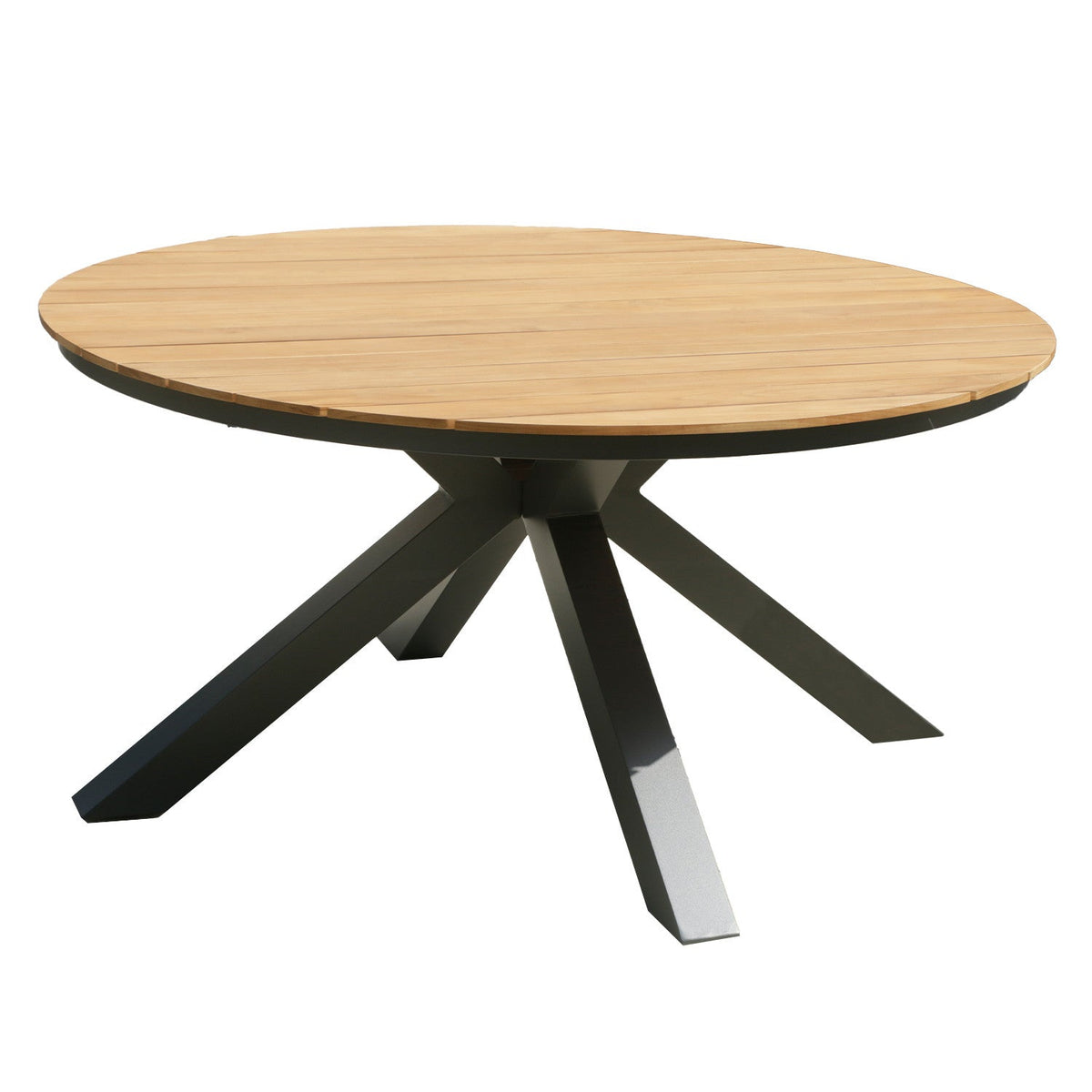 Mesa Terraza Asturias teca aluminio gris 150cm
