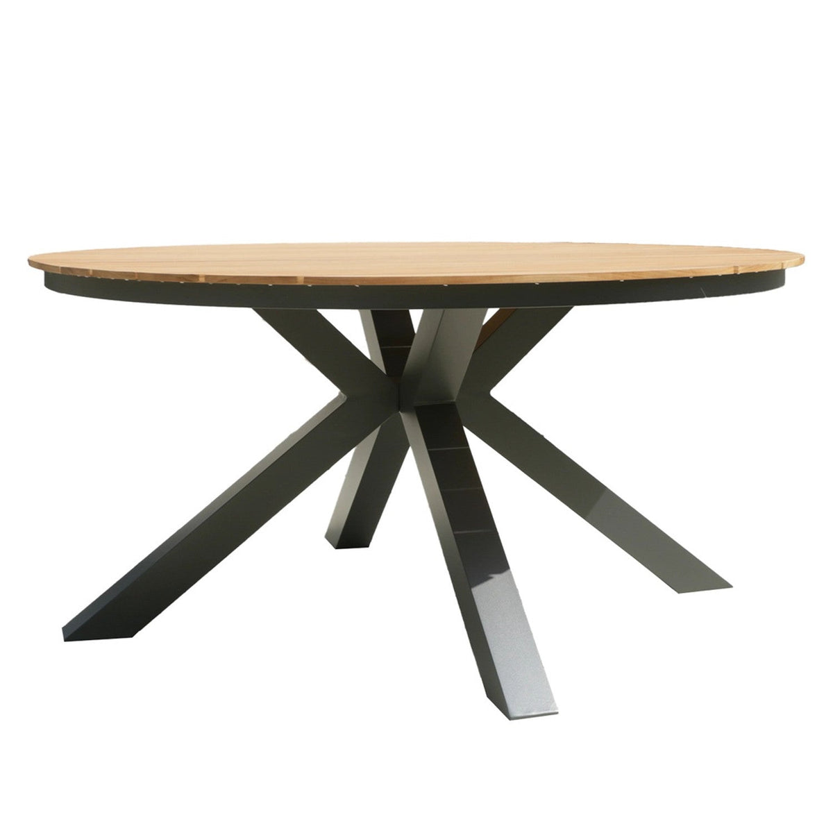 Mesa Terraza Asturias teca aluminio gris 150cm