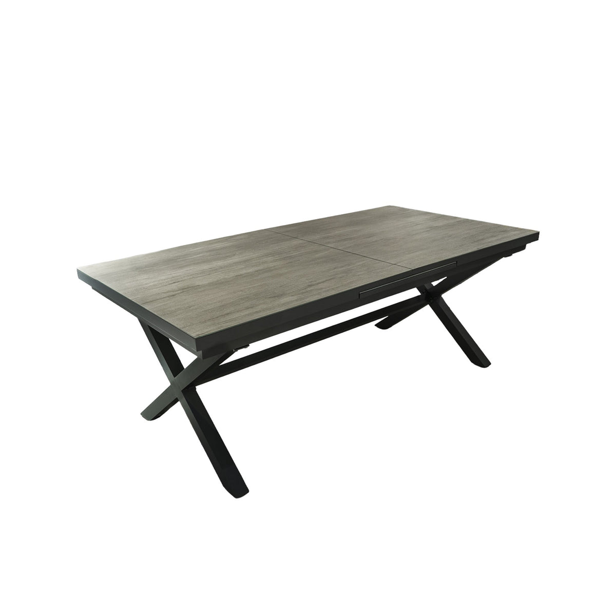 Mesa terraza extensible Ravello vidrio templado gris 152/200cm
