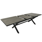 Mesa terraza extensible Ravello vidrio templado gris 152/200cm