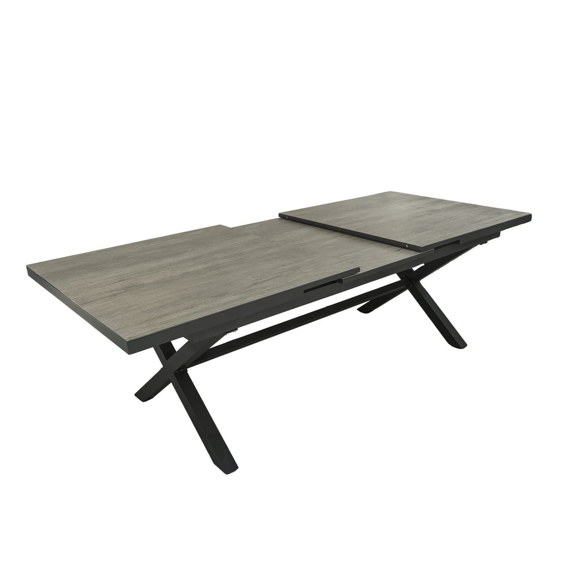 Mesa terraza extensible Ravello vidrio templado gris 200/260cm