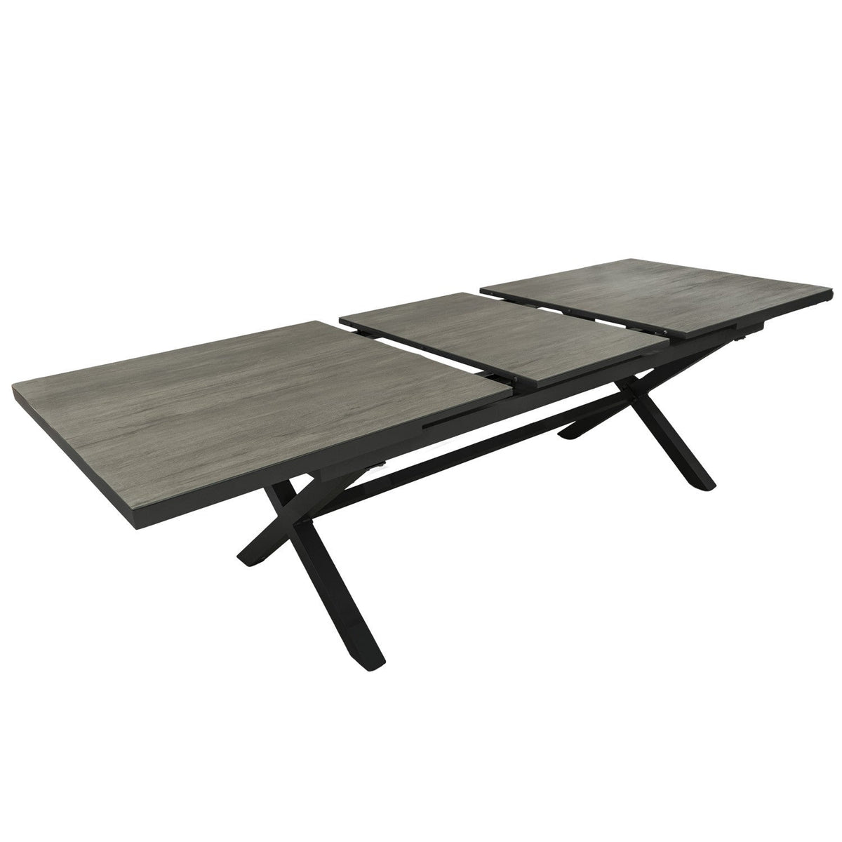 Mesa terraza extensible Ravello vidrio templado gris 200/260cm