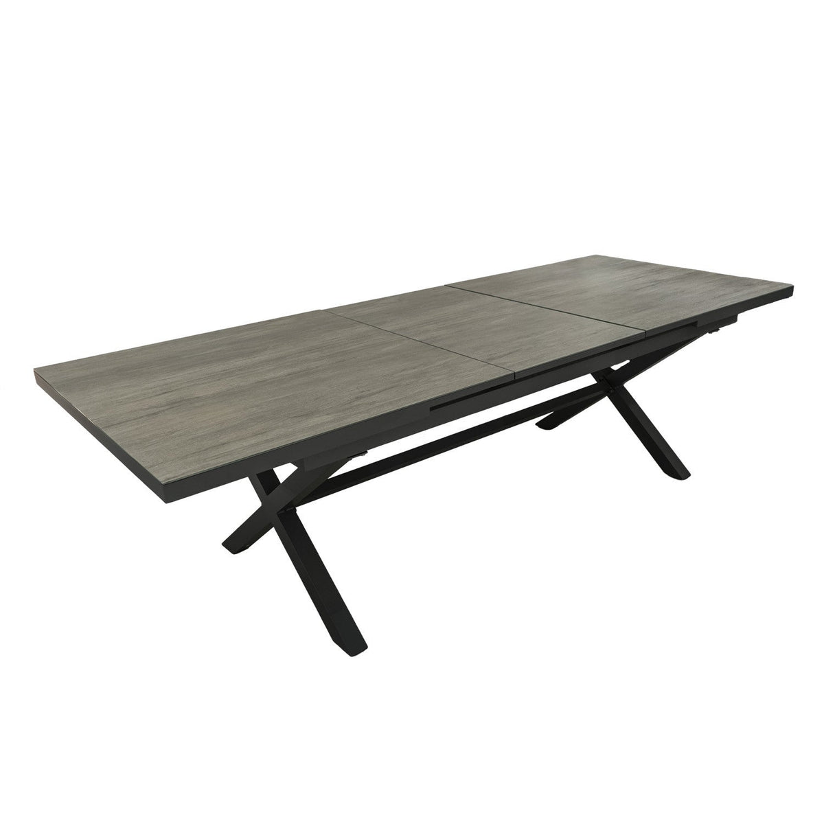 Mesa terraza extensible Ravello vidrio templado gris 200/260cm