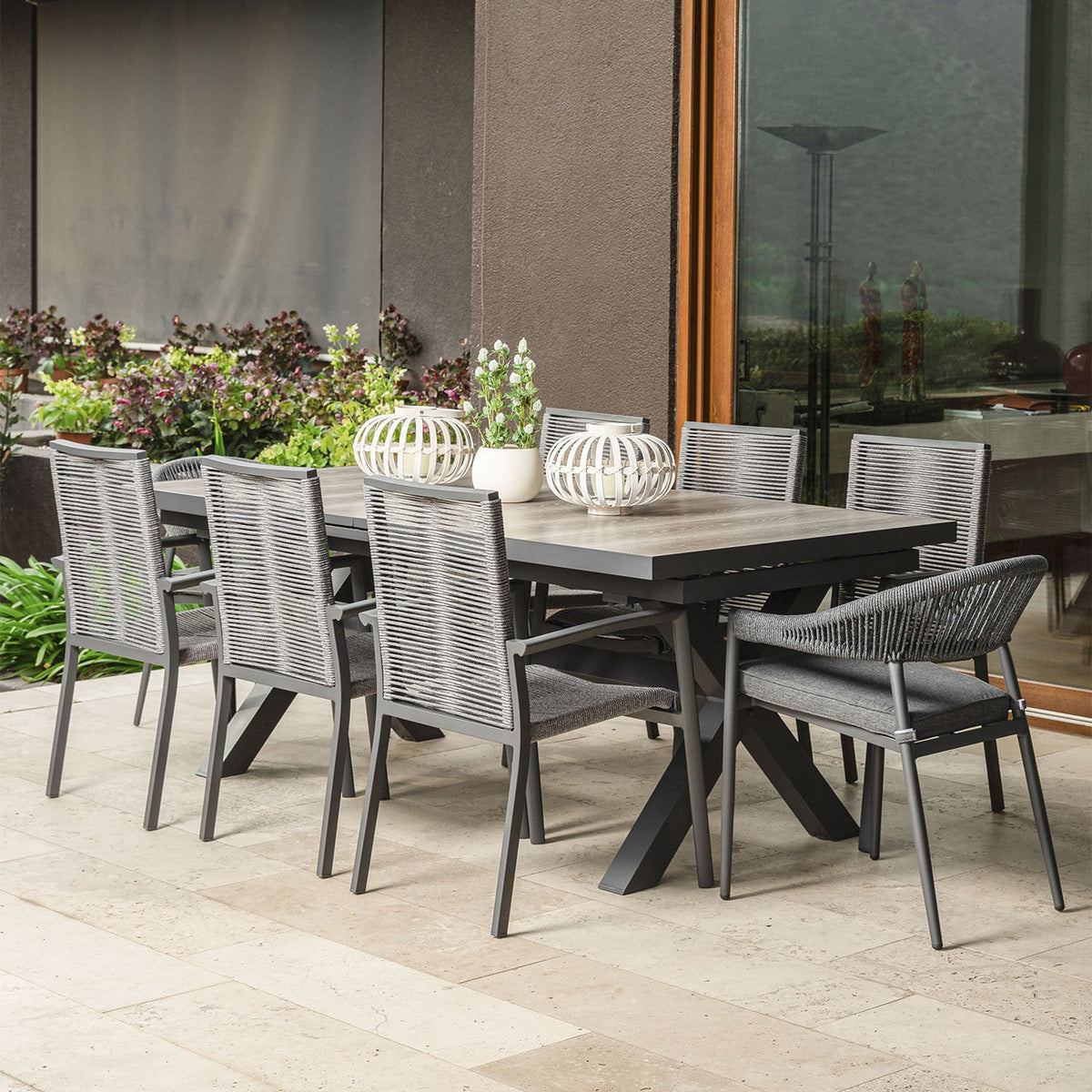 Mesa Terraza extensible Sultán gris 202-263cm