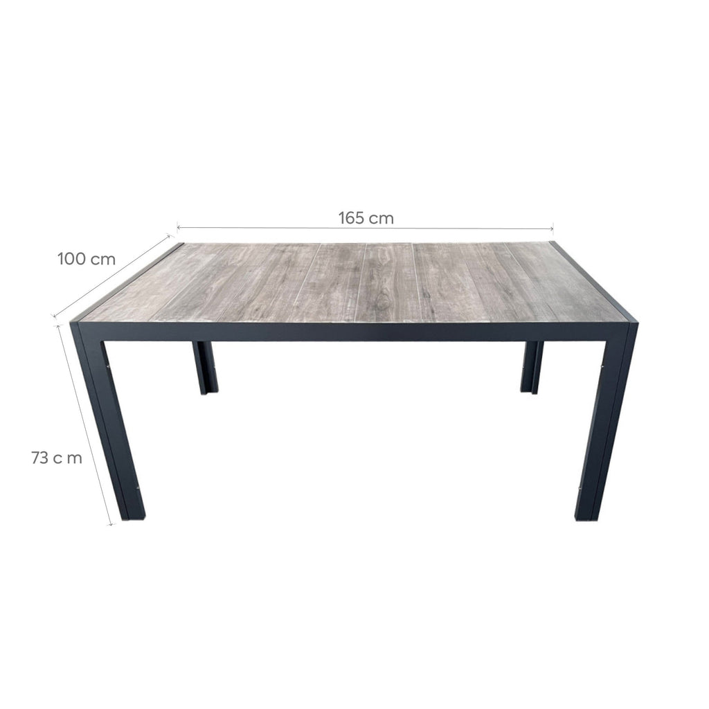 Mesa terraza Lazio cerámica gris 165cm