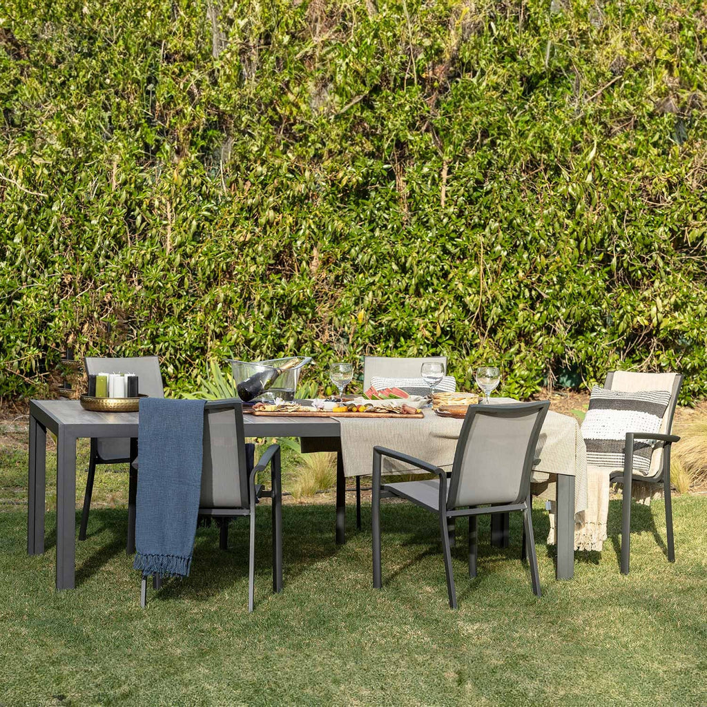 Mesa terraza Lazio cerámica gris 225cm
