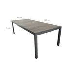 Mesa terraza Lazio cerámica gris 225cm