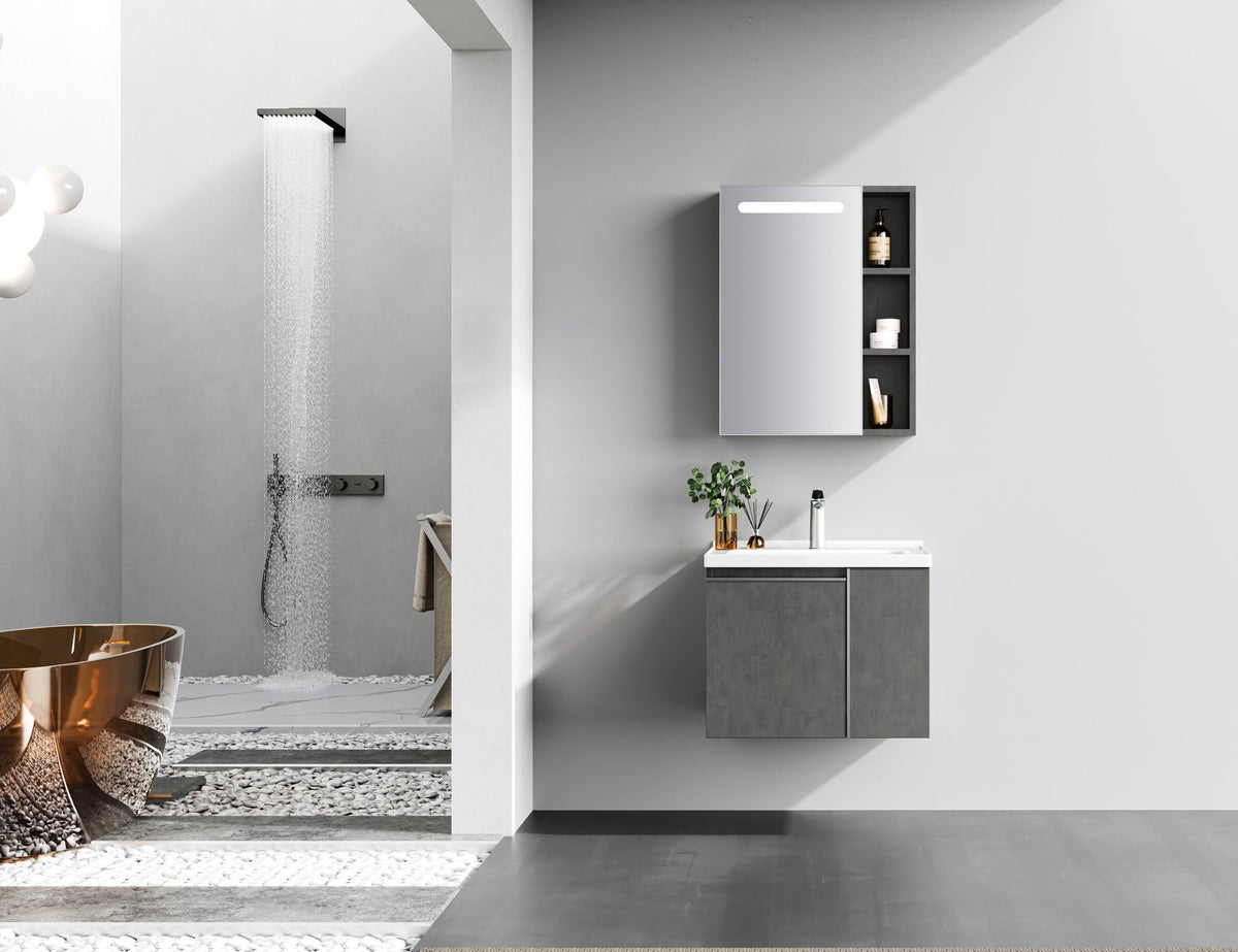 Mueble de Baño Danubio 2 Puertas 60 cm con lavamanos y espejo