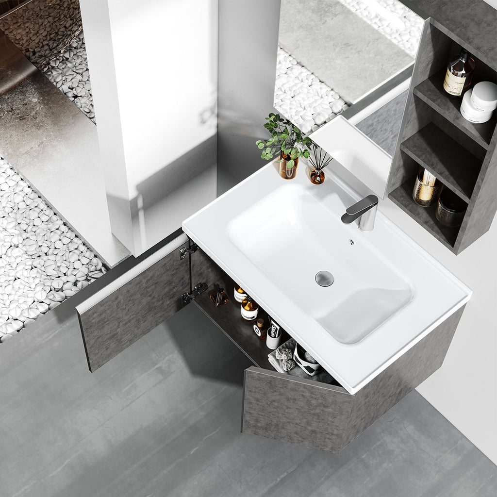Mueble de Baño Danubio 2 Puertas 80 cm con lavamanos y espejo