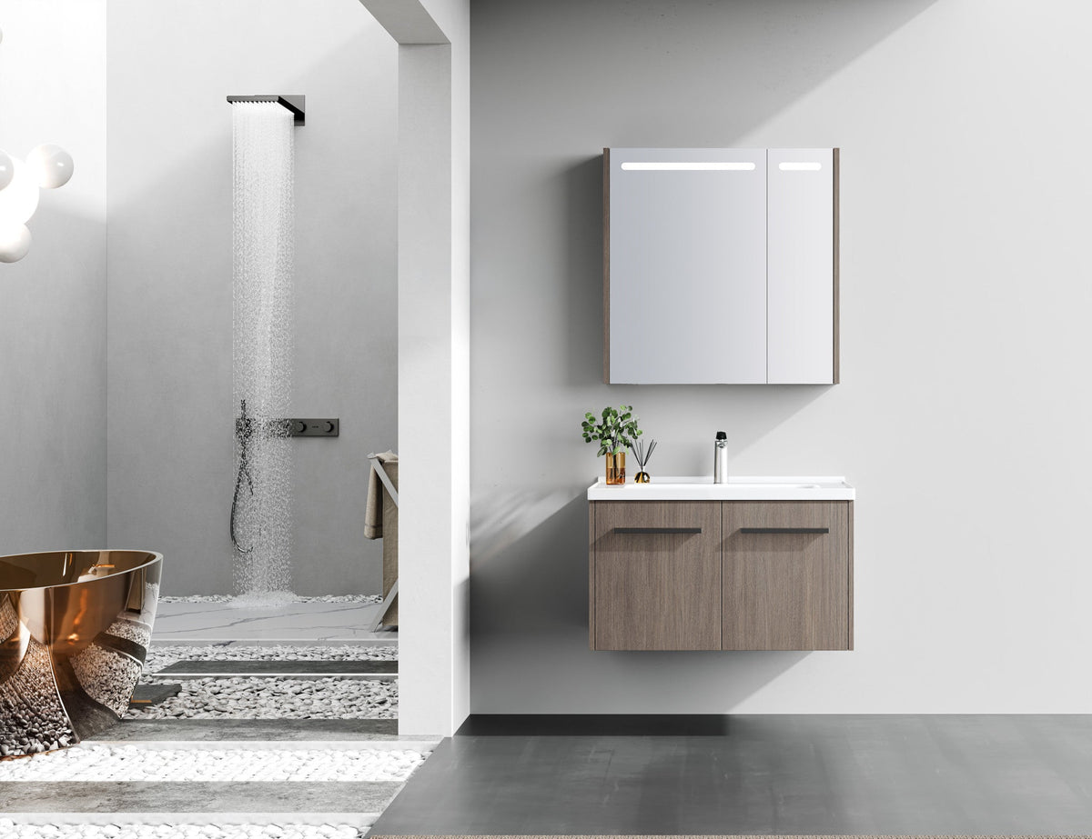 Mueble de Baño Sena 2 Puertas 80 cm con lavamanos y espejo