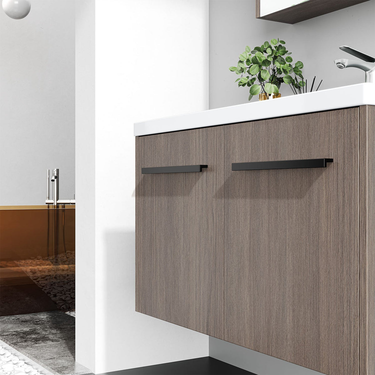 Mueble de Baño Sena 2 Puertas 80 cm con lavamanos y espejo