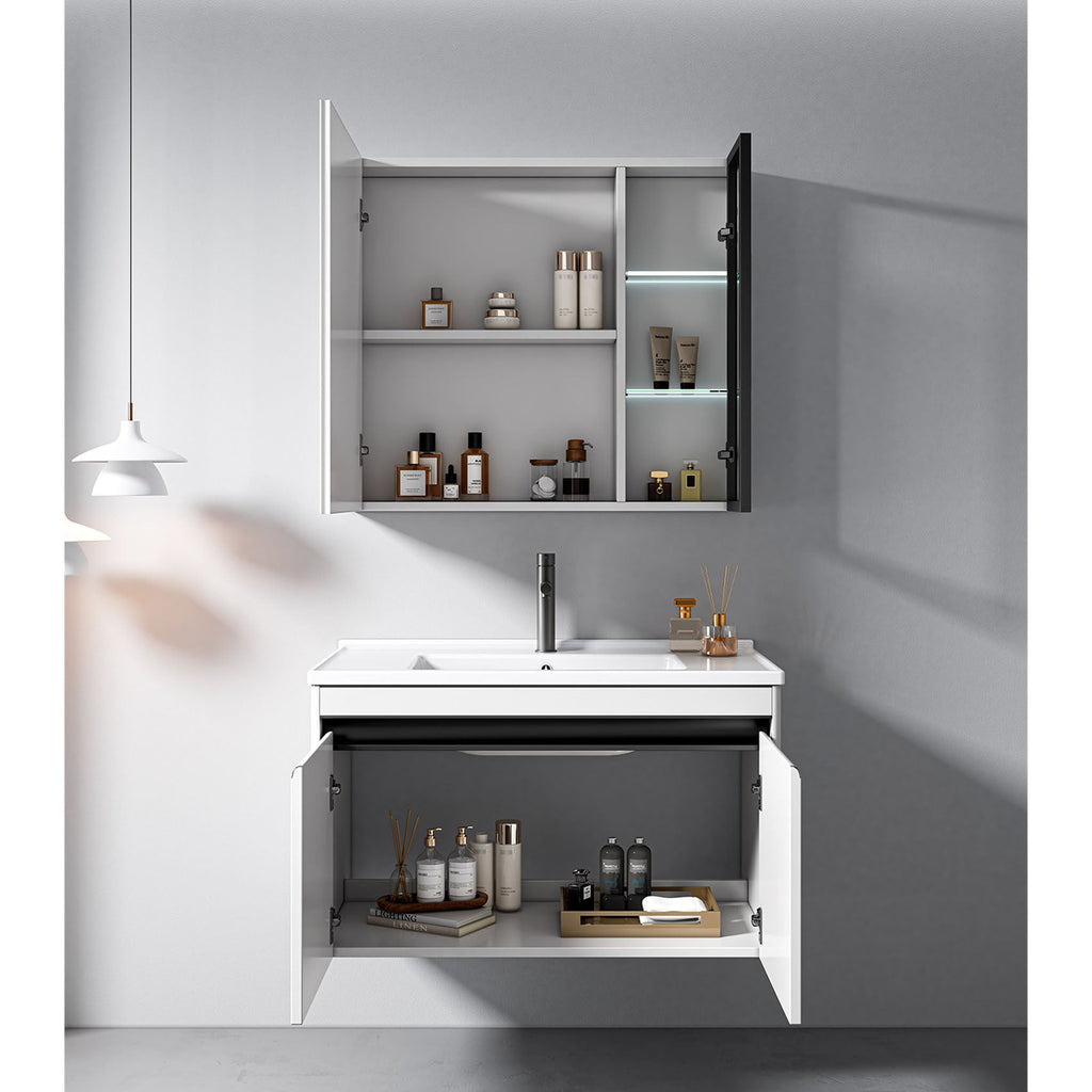 Mueble de Baño Volga 2 puertas 80 cm con lavamanos y espejo