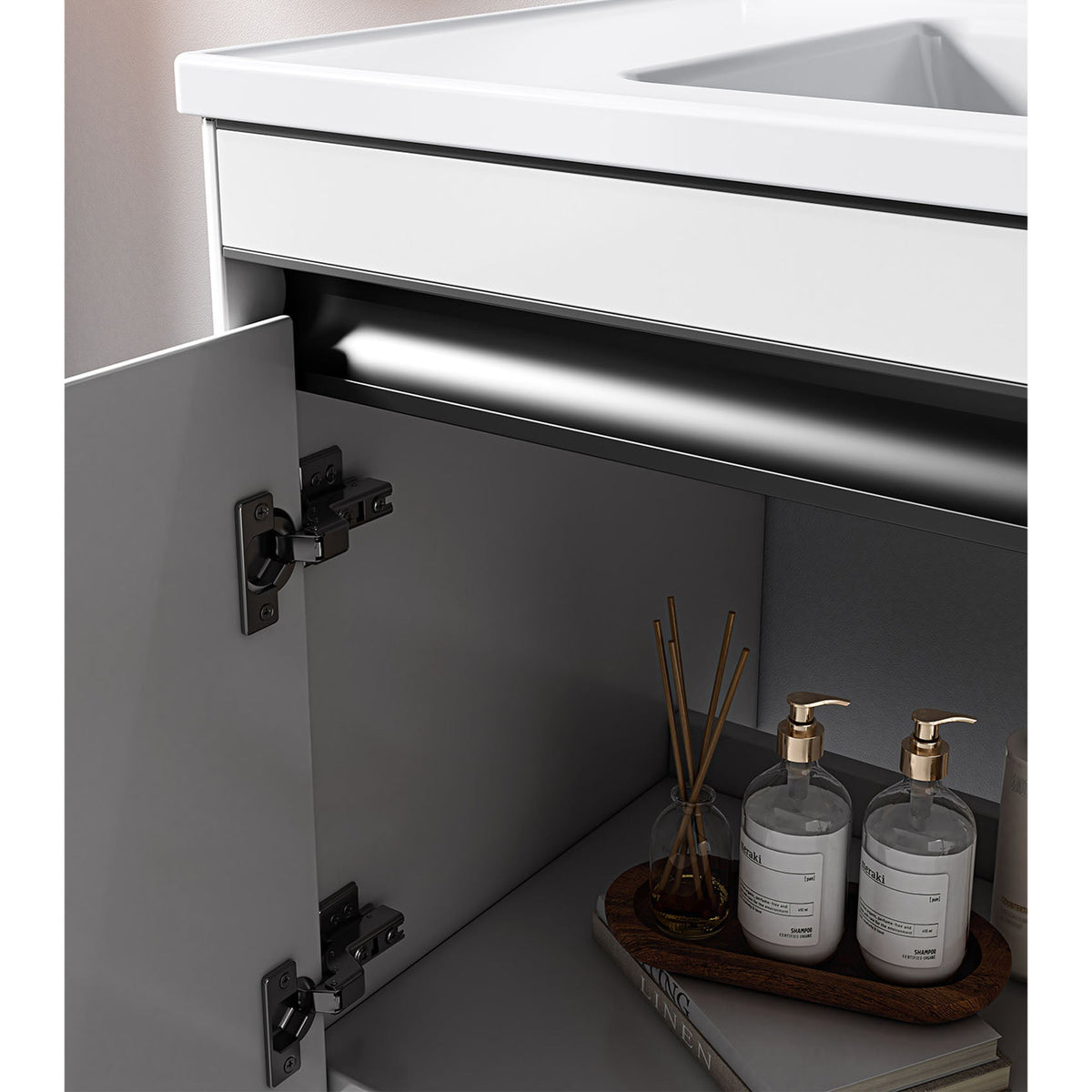 Mueble de Baño Volga 2 puertas 80 cm con lavamanos y espejo