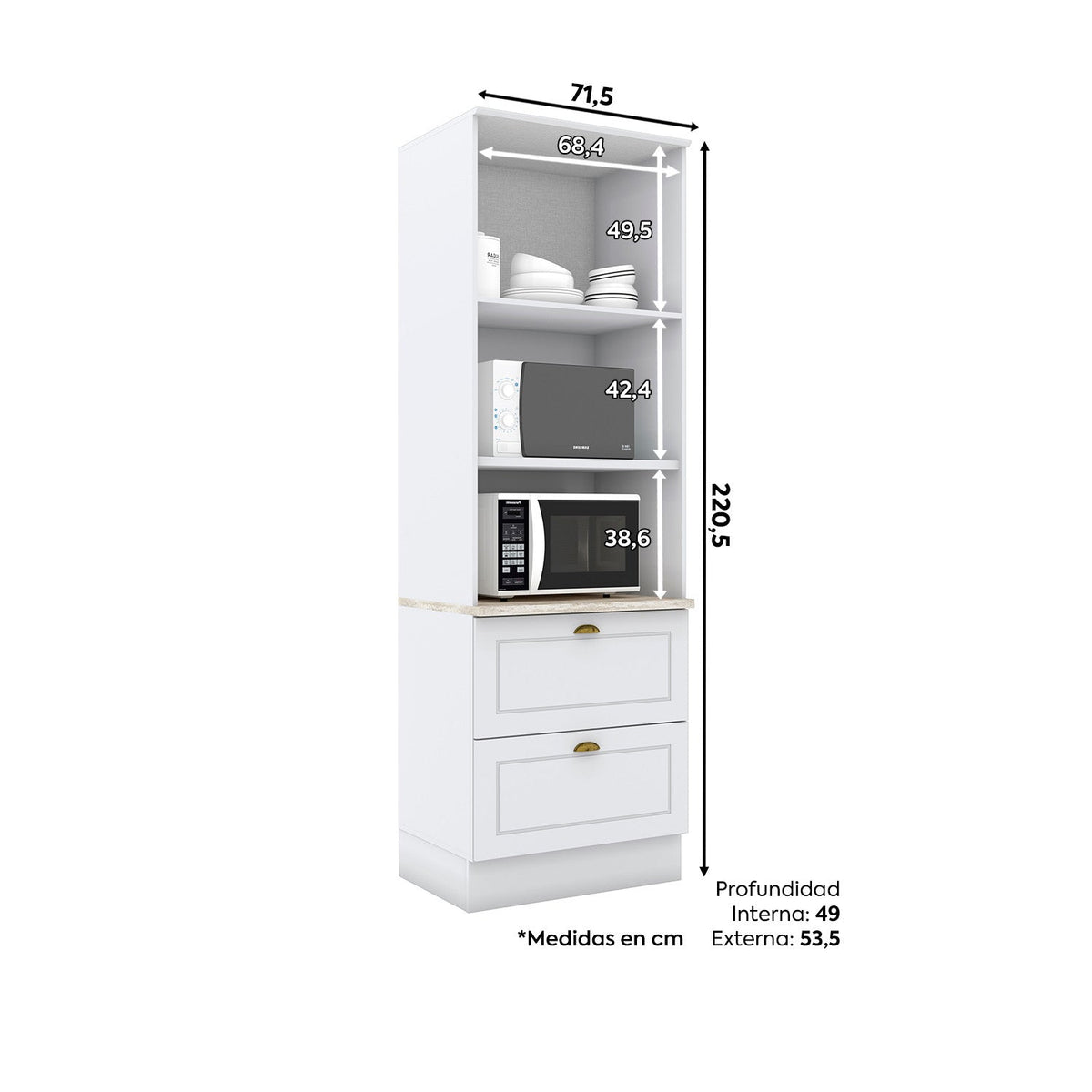 Mueble horno Americana blanco 71.5cm