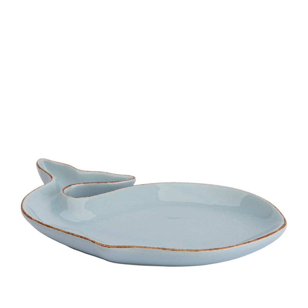 Plato cerámica ballena celeste 19cm