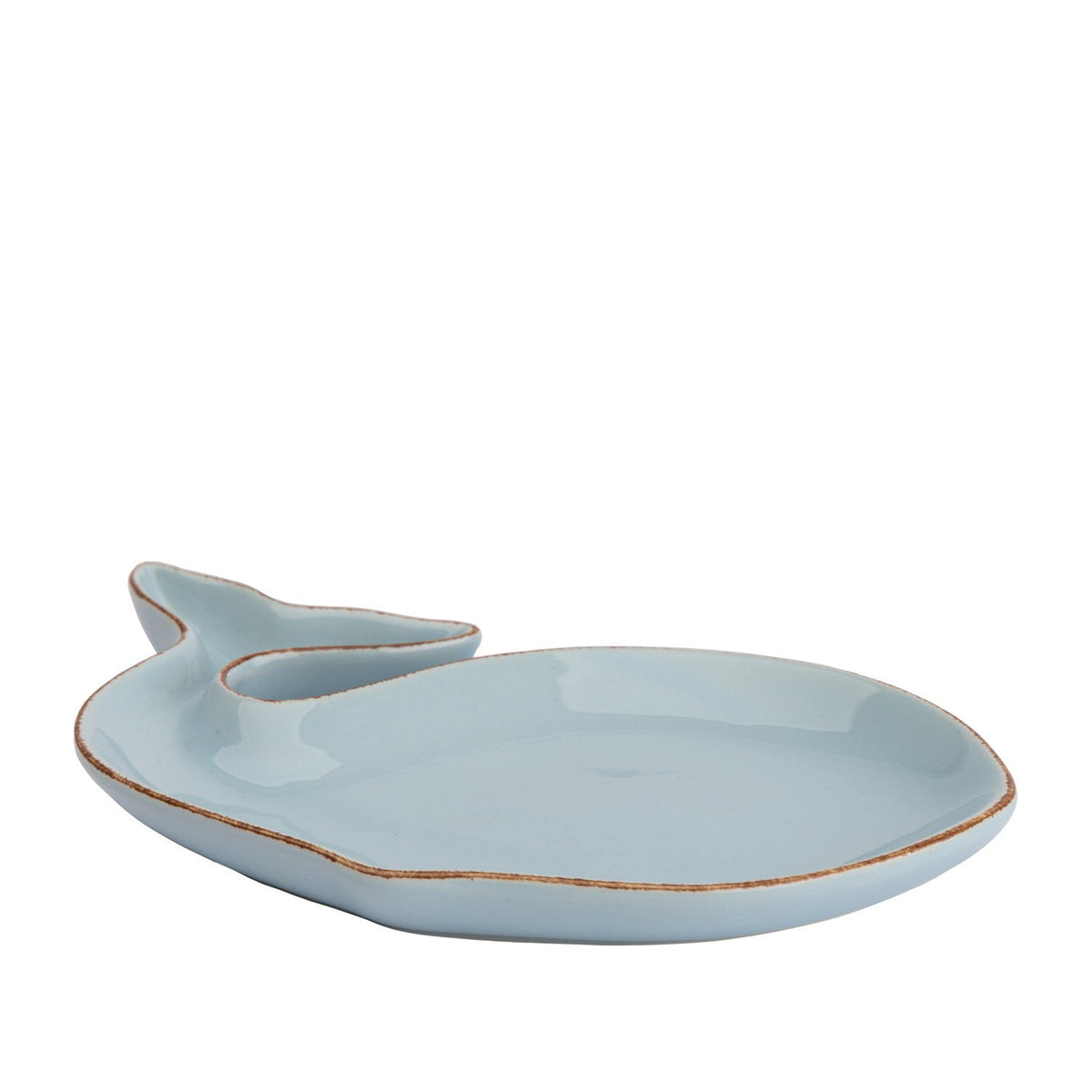 Plato cerámica ballena celeste 19cm