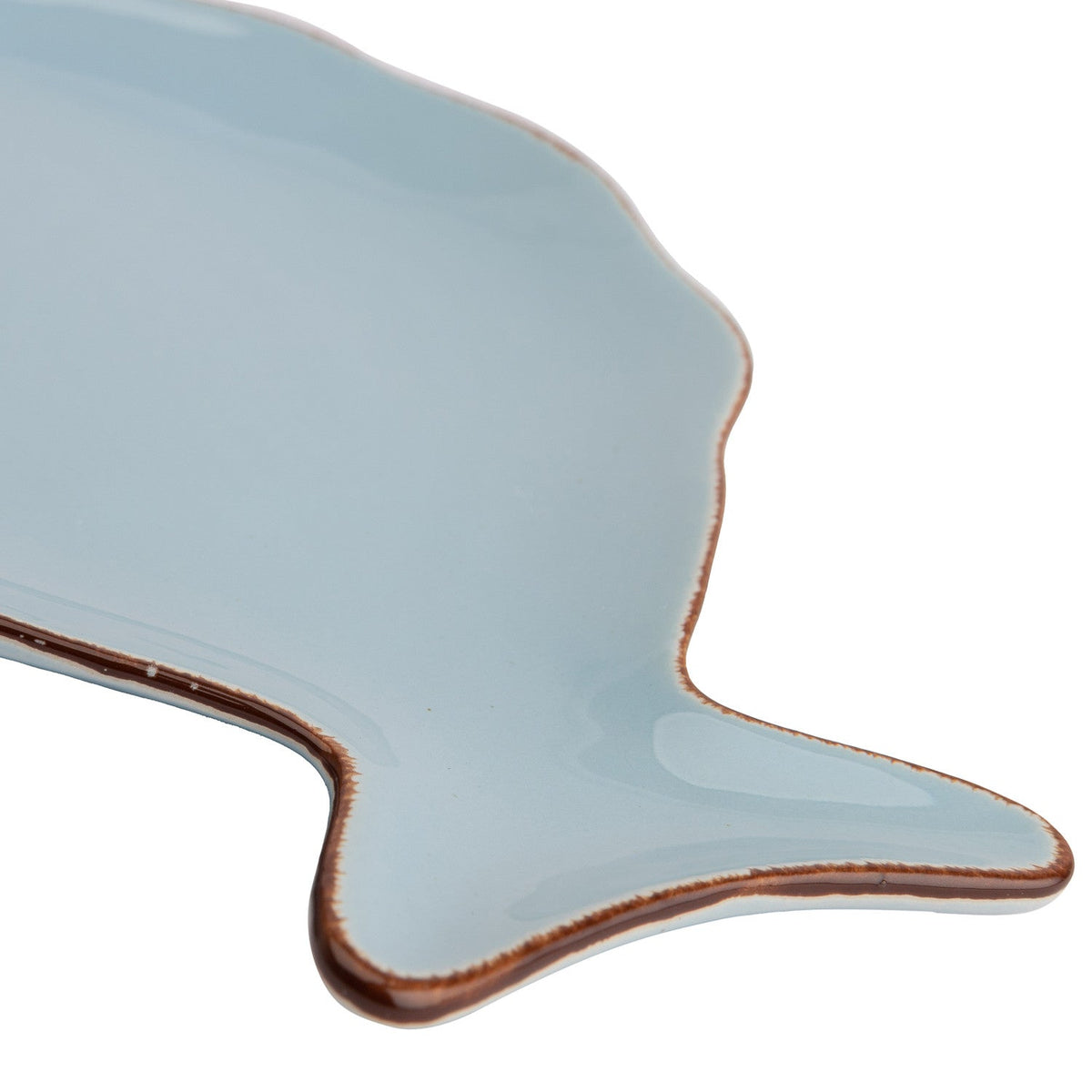 Plato cerámica pescado celeste 21.5cm